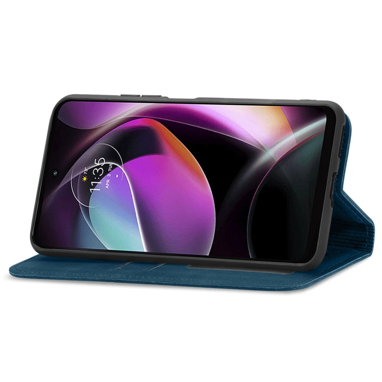 For Motorola Moto G 2022 Retro Skin Feel Magnetic Leather Phone Case