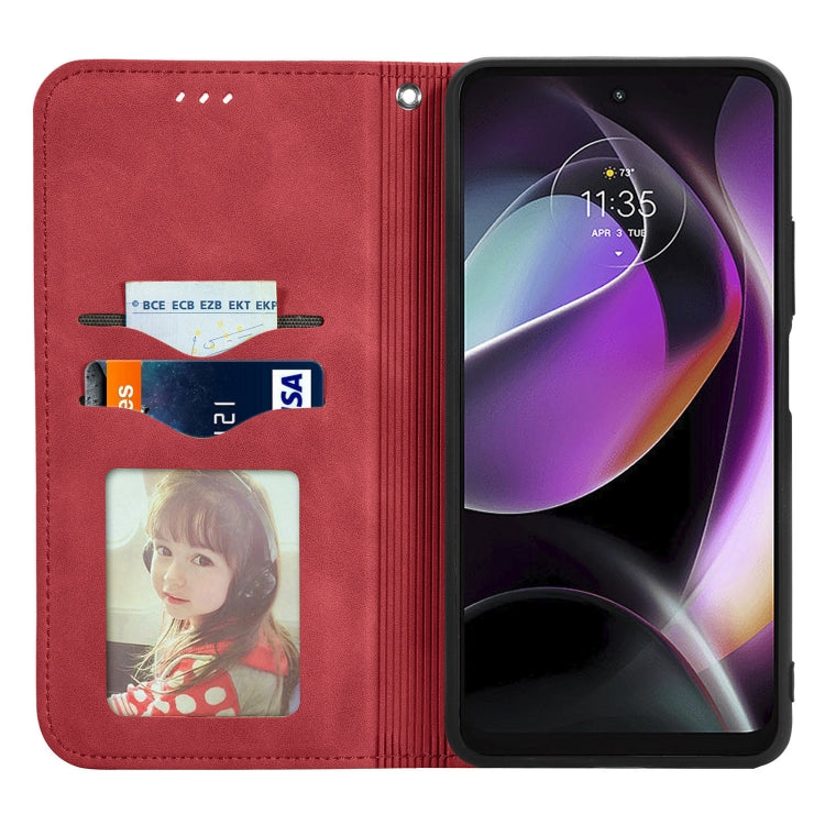 For Motorola Moto G 2022 Retro Skin Feel Magnetic Leather Phone Case