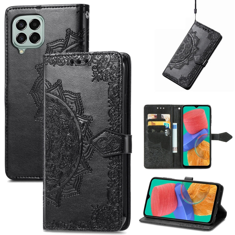 For Samsung Galaxy M33 5G Mandala Flower Embossed Horizontal Flip Leather Phone Case