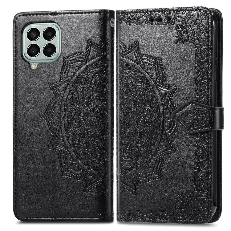 For Samsung Galaxy M33 5G Mandala Flower Embossed Horizontal Flip Leather Phone Case