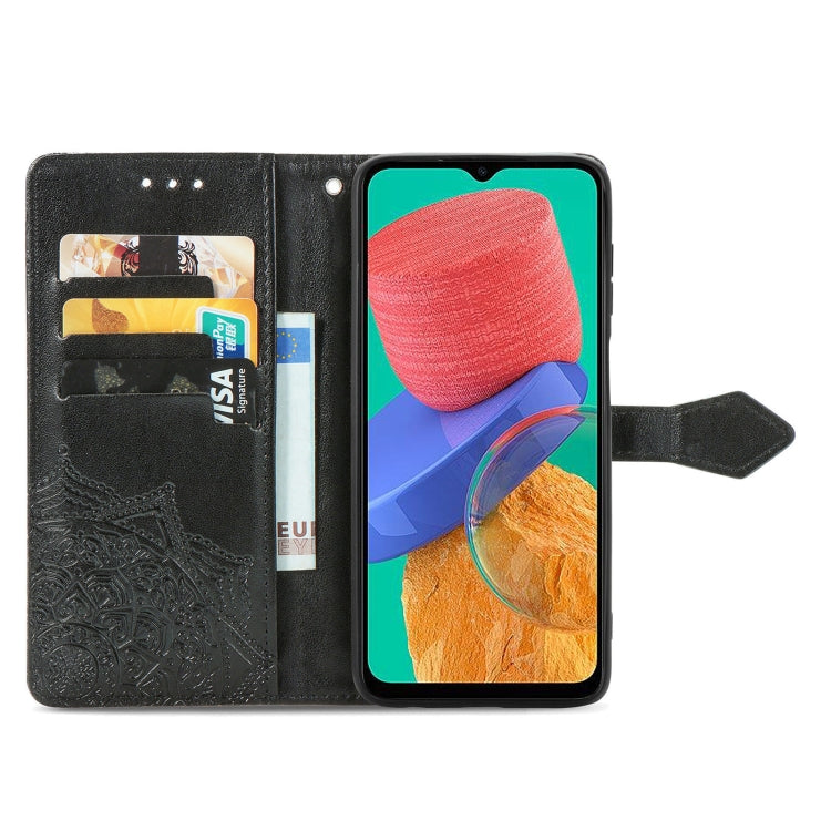 For Samsung Galaxy M33 5G Mandala Flower Embossed Horizontal Flip Leather Phone Case