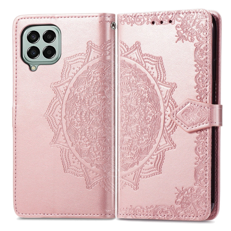 For Samsung Galaxy M33 5G Mandala Flower Embossed Horizontal Flip Leather Phone Case