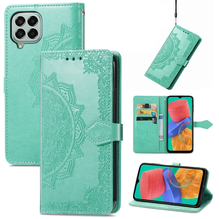 For Samsung Galaxy M33 5G Mandala Flower Embossed Horizontal Flip Leather Phone Case