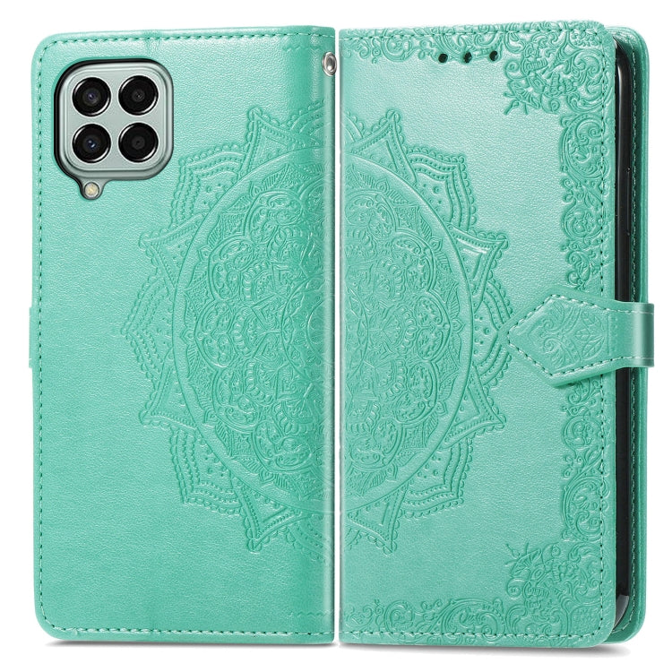 For Samsung Galaxy M33 5G Mandala Flower Embossed Horizontal Flip Leather Phone Case