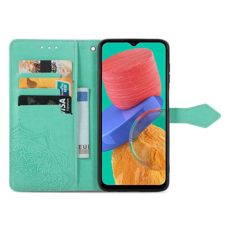 For Samsung Galaxy M33 5G Mandala Flower Embossed Horizontal Flip Leather Phone Case