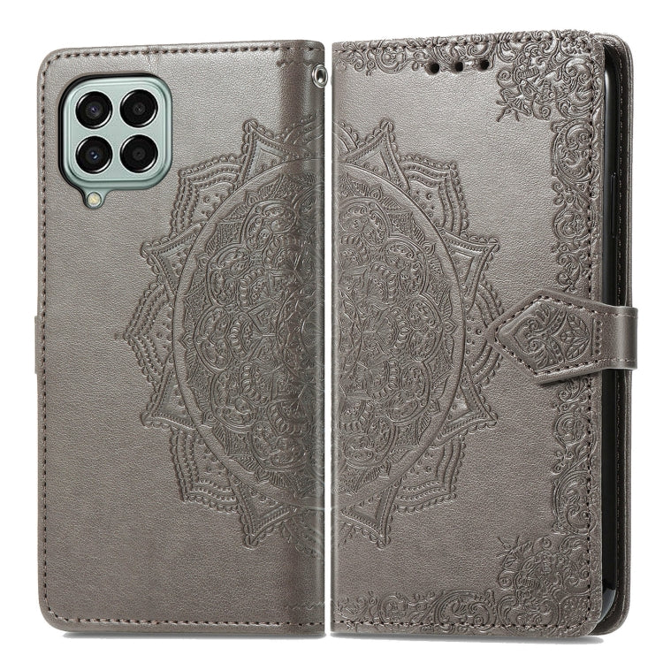 For Samsung Galaxy M33 5G Mandala Flower Embossed Horizontal Flip Leather Phone Case