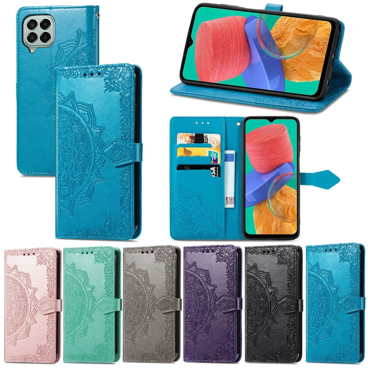 For Samsung Galaxy M33 5G Mandala Flower Embossed Horizontal Flip Leather Phone Case