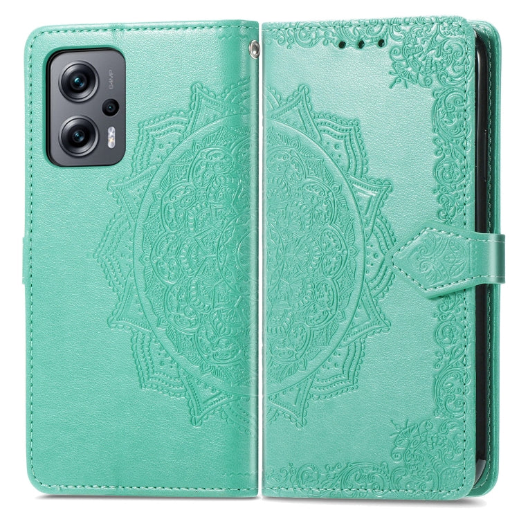 For Xiaomi Redmi Note 11T 5G Mandala Flower Embossed Horizontal Flip Leather Phone Case