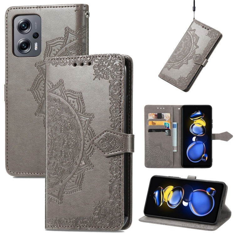 For Xiaomi Redmi Note 11T 5G Mandala Flower Embossed Horizontal Flip Leather Phone Case