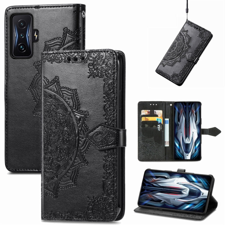 For Xiaomi Redmi K50 Gaming Mandala Flower Embossed Horizontal Flip Leather Phone Case