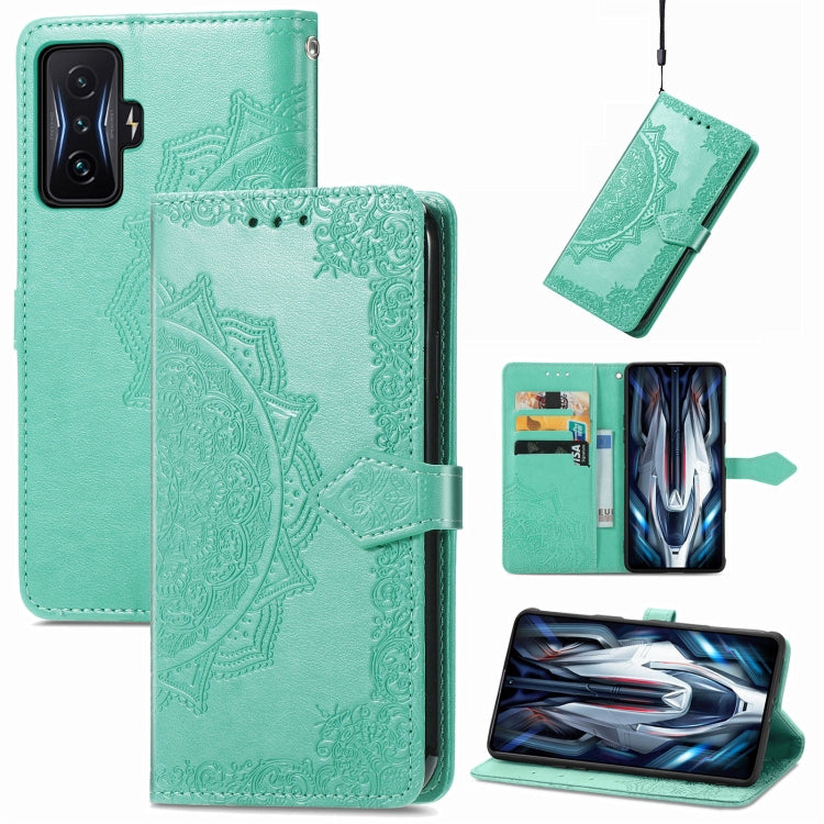 For Xiaomi Redmi K50 Gaming Mandala Flower Embossed Horizontal Flip Leather Phone Case