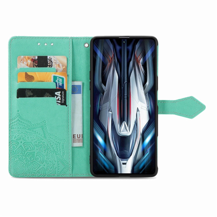 For Xiaomi Redmi K50 Gaming Mandala Flower Embossed Horizontal Flip Leather Phone Case