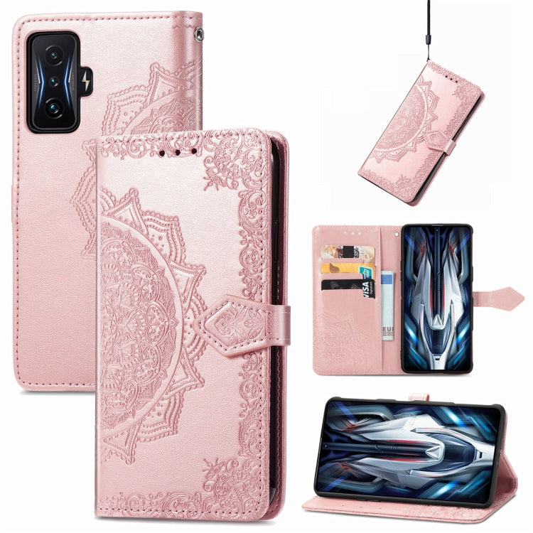 For Xiaomi Redmi K50 Gaming Mandala Flower Embossed Horizontal Flip Leather Phone Case