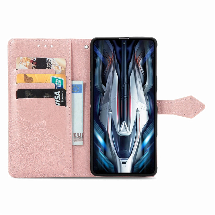 For Xiaomi Redmi K50 Gaming Mandala Flower Embossed Horizontal Flip Leather Phone Case