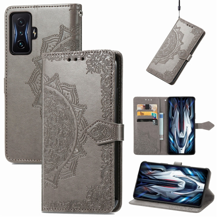 For Xiaomi Redmi K50 Gaming Mandala Flower Embossed Horizontal Flip Leather Phone Case