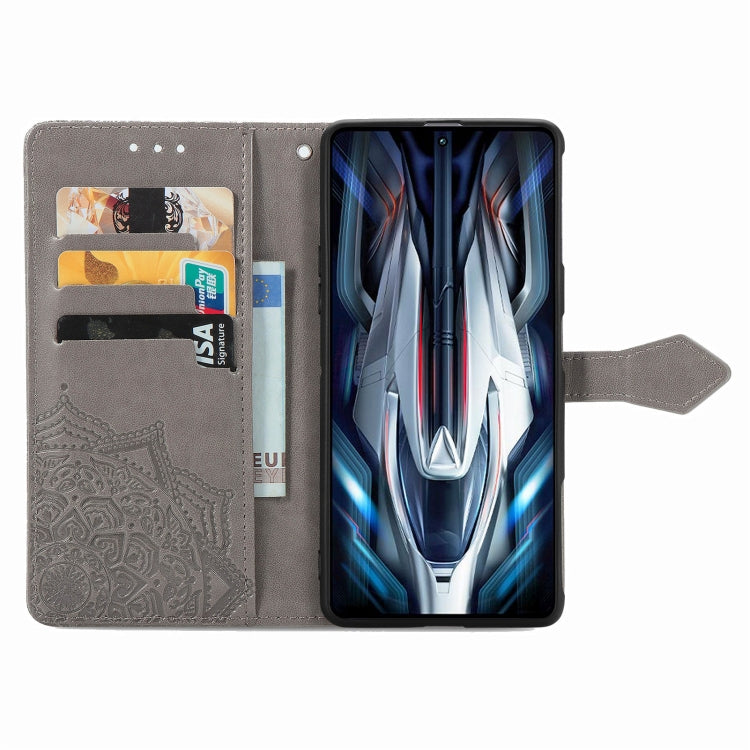 For Xiaomi Redmi K50 Gaming Mandala Flower Embossed Horizontal Flip Leather Phone Case