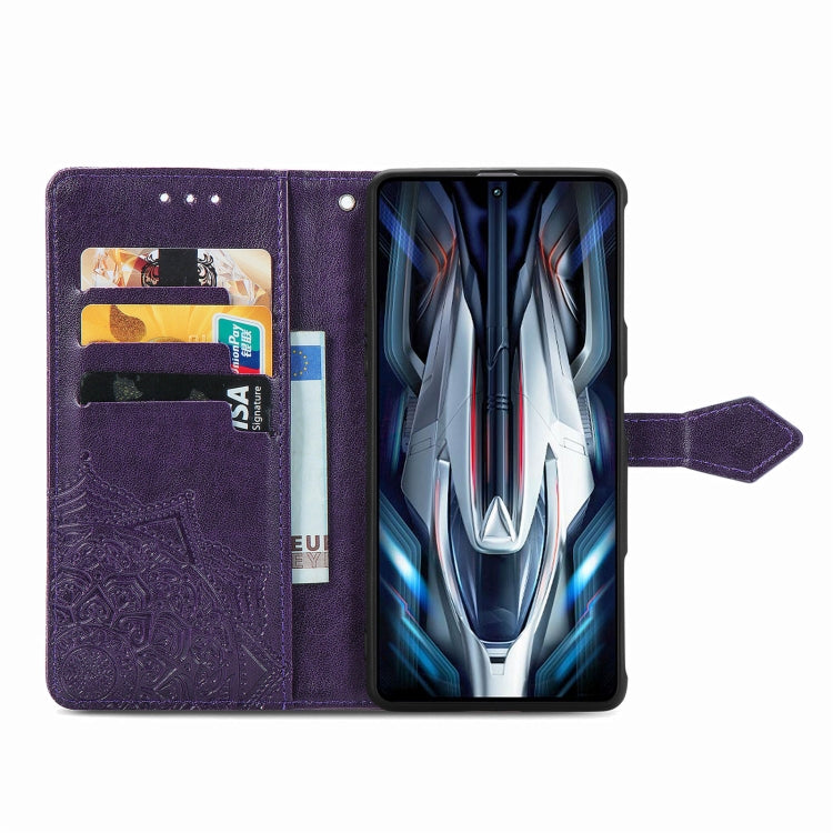 For Xiaomi Redmi K50 Gaming Mandala Flower Embossed Horizontal Flip Leather Phone Case