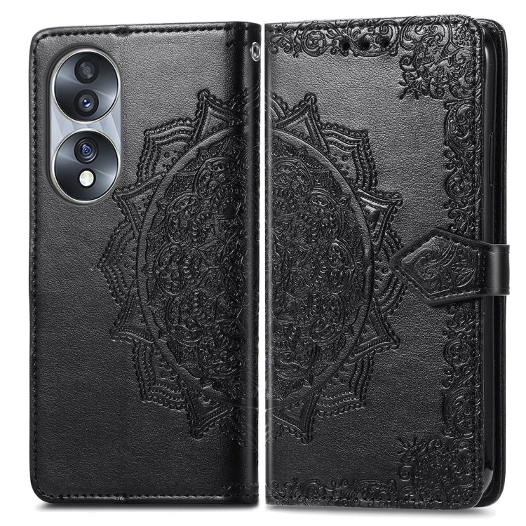 For Honor 70 Mandala Flower Embossed Horizontal Flip Leather Phone Case