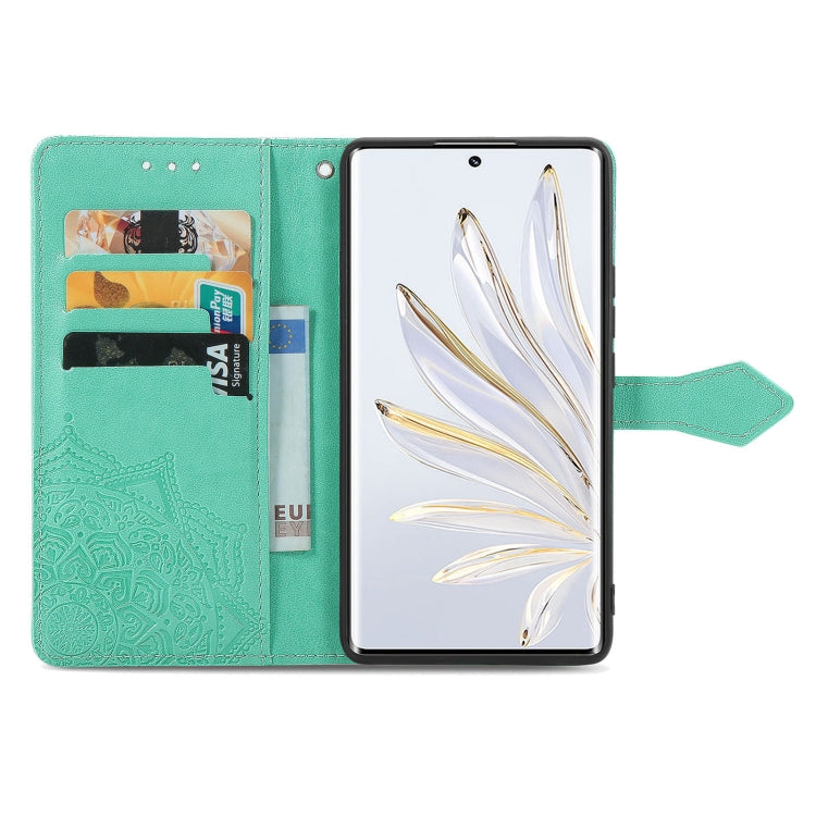 For Honor 70 Mandala Flower Embossed Horizontal Flip Leather Phone Case