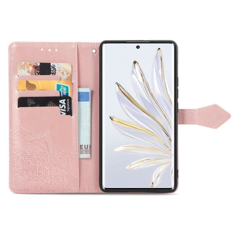 For Honor 70 Mandala Flower Embossed Horizontal Flip Leather Phone Case