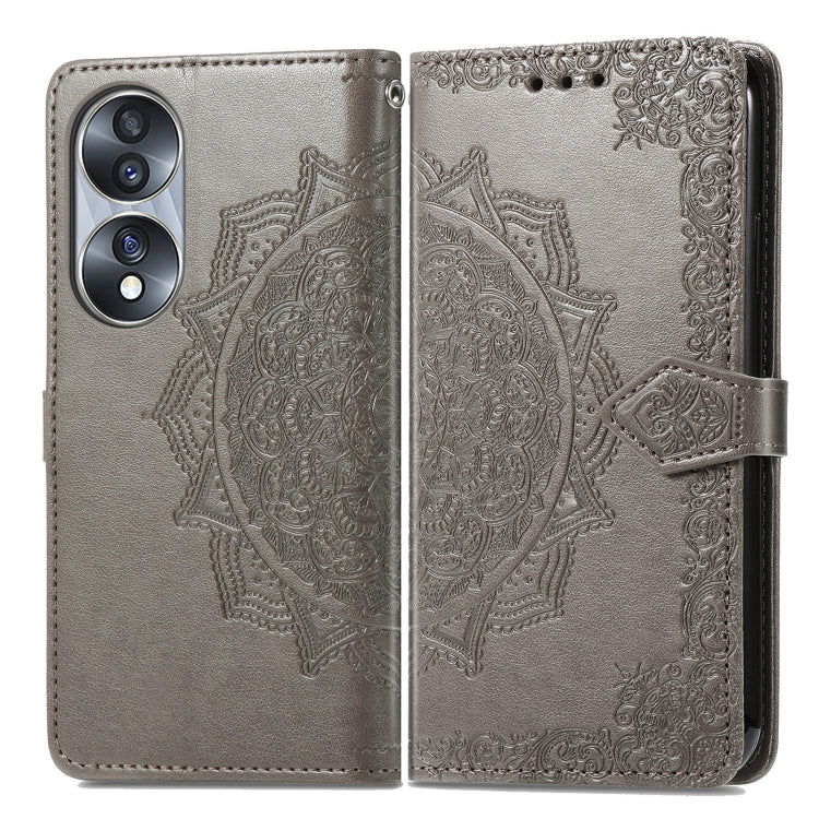 For Honor 70 Mandala Flower Embossed Horizontal Flip Leather Phone Case