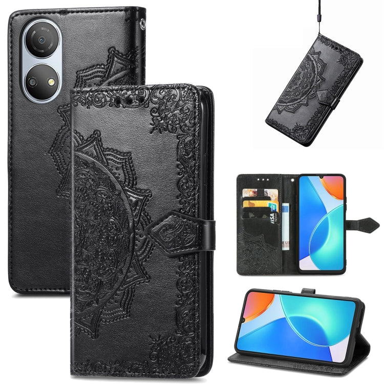 For Honor Play 30 Plus / X7 Mandala Flower Embossed Horizontal Flip Leather Phone Case