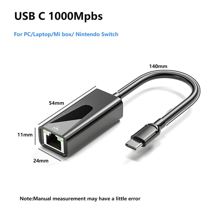 1000Mbps RJ45 Network Card USB Ethernet Adapter, port:Type-C