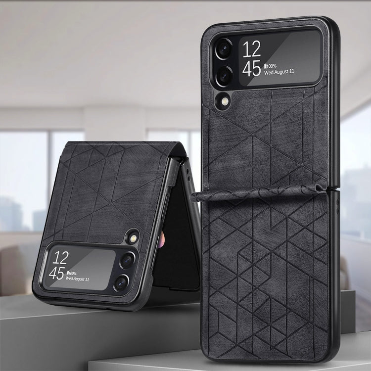 For Samsung Galaxy Flip4 3D Geometric Embossing Folding Phone Case