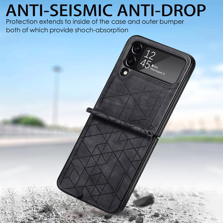 For Samsung Galaxy Flip4 3D Geometric Embossing Folding Phone Case