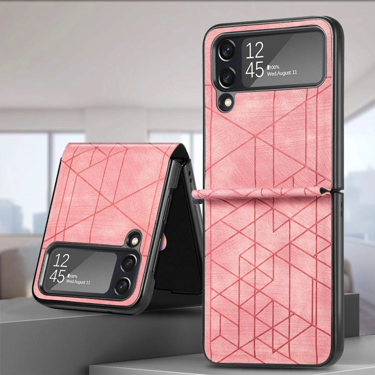 For Samsung Galaxy Flip4 3D Geometric Embossing Folding Phone Case