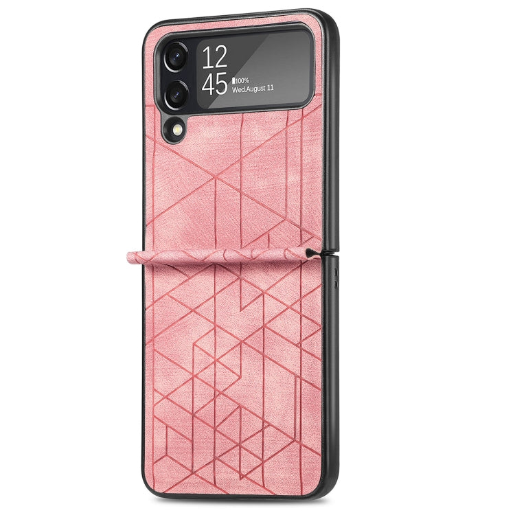 For Samsung Galaxy Flip4 3D Geometric Embossing Folding Phone Case