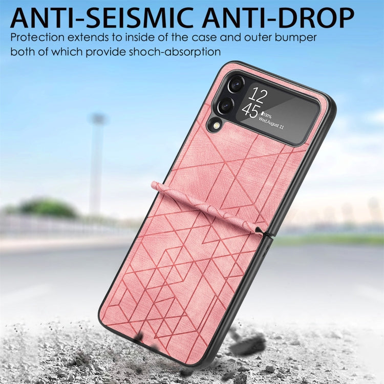 For Samsung Galaxy Flip4 3D Geometric Embossing Folding Phone Case