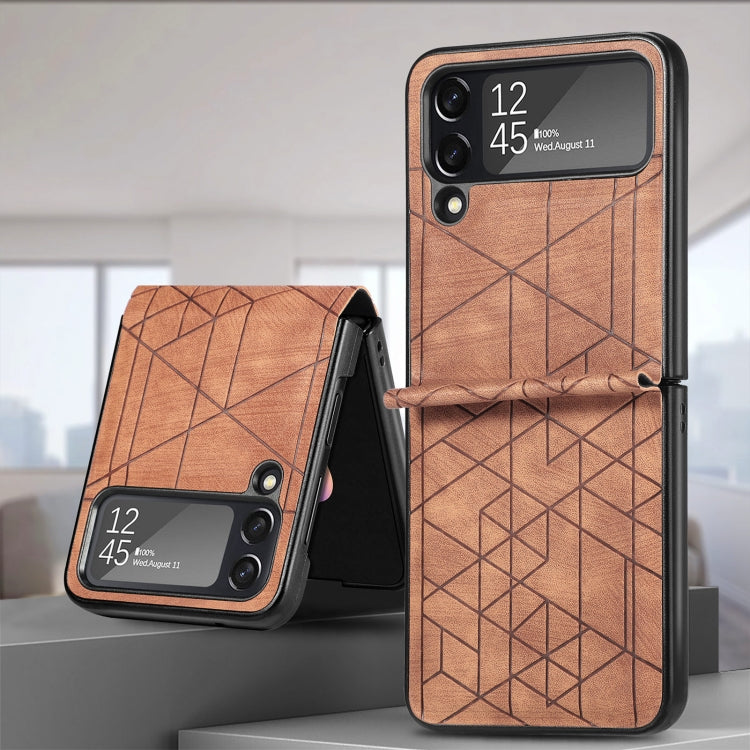 For Samsung Galaxy Flip4 3D Geometric Embossing Folding Phone Case