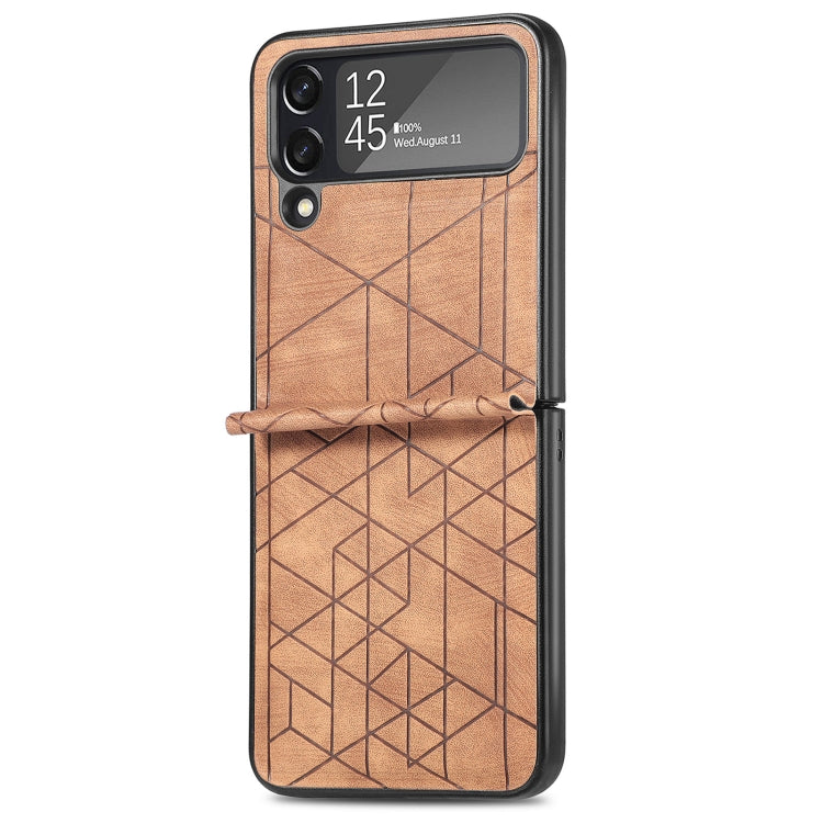 For Samsung Galaxy Flip4 3D Geometric Embossing Folding Phone Case
