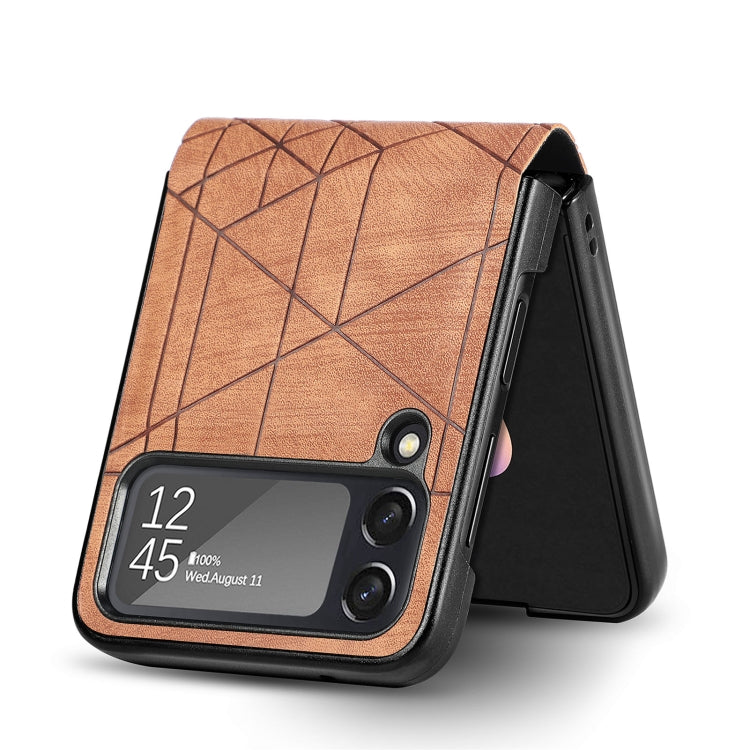 For Samsung Galaxy Flip4 3D Geometric Embossing Folding Phone Case