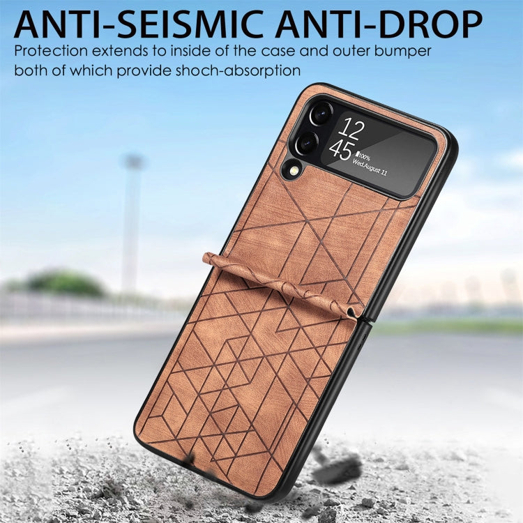 For Samsung Galaxy Flip4 3D Geometric Embossing Folding Phone Case