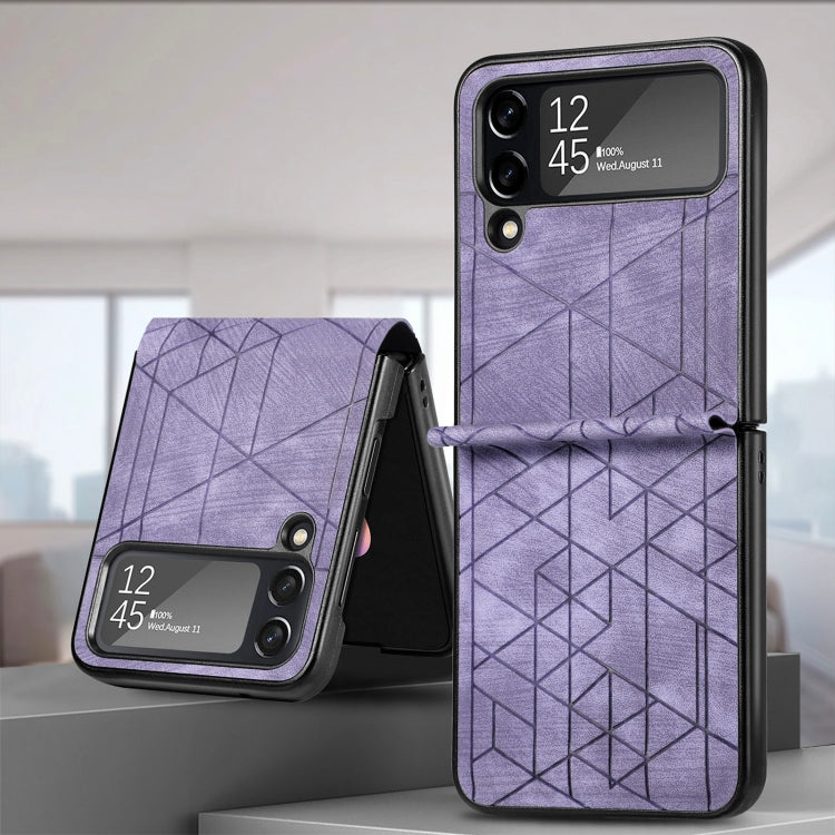 For Samsung Galaxy Flip4 3D Geometric Embossing Folding Phone Case
