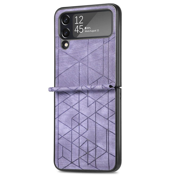 For Samsung Galaxy Flip4 3D Geometric Embossing Folding Phone Case
