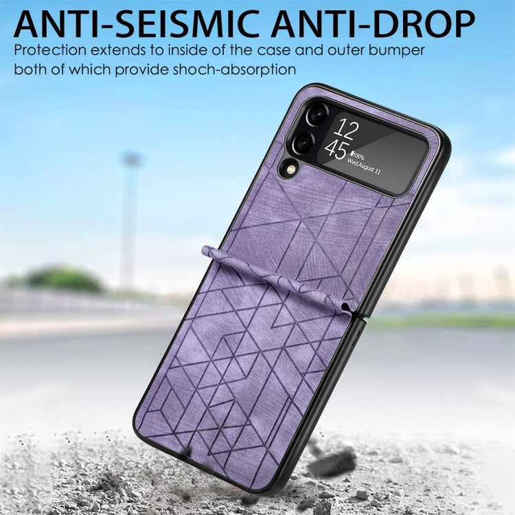 For Samsung Galaxy Flip4 3D Geometric Embossing Folding Phone Case