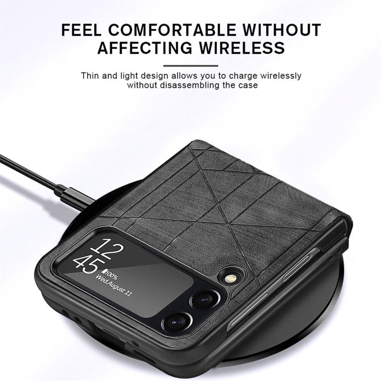 For Samsung Galaxy Flip4 3D Geometric Embossing Folding Phone Case