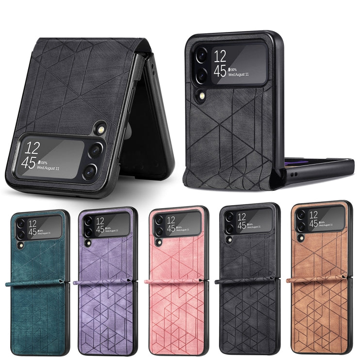 For Samsung Galaxy Flip4 3D Geometric Embossing Folding Phone Case