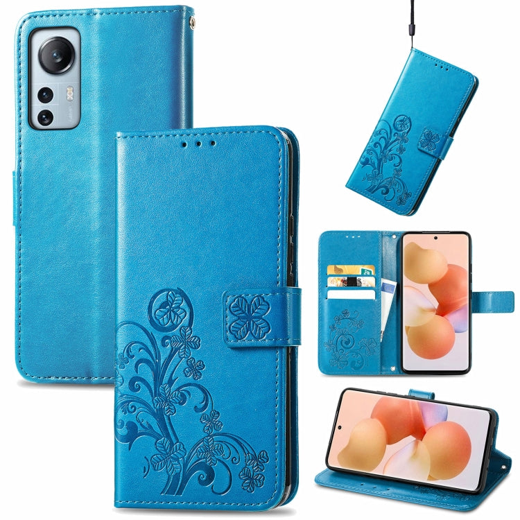 For Xiaomi 12 Lite Four-leaf Clasp Embossed Buckle Flip Leather Phone Case