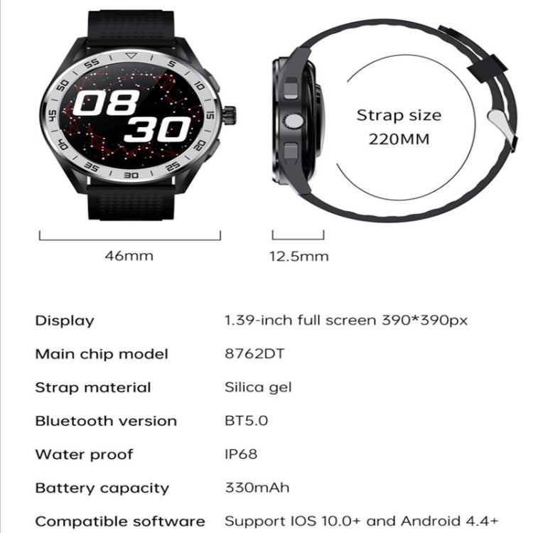 PG339 1.39 inch Color Screen Smart Watch, Support Heart Rate / Blood Pressure Monitoring