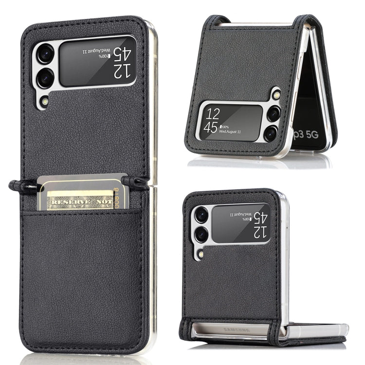 For Samsung Galaxy Z Flip 4 5G Folding Litchi Texture Card Wallet Phone Case
