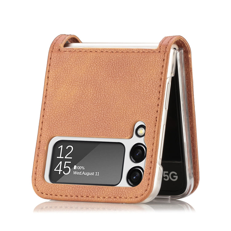 For Samsung Galaxy Z Flip 4 5G Folding Litchi Texture Card Wallet Phone Case