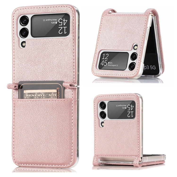 For Samsung Galaxy Z Flip 4 5G Folding Litchi Texture Card Wallet Phone Case