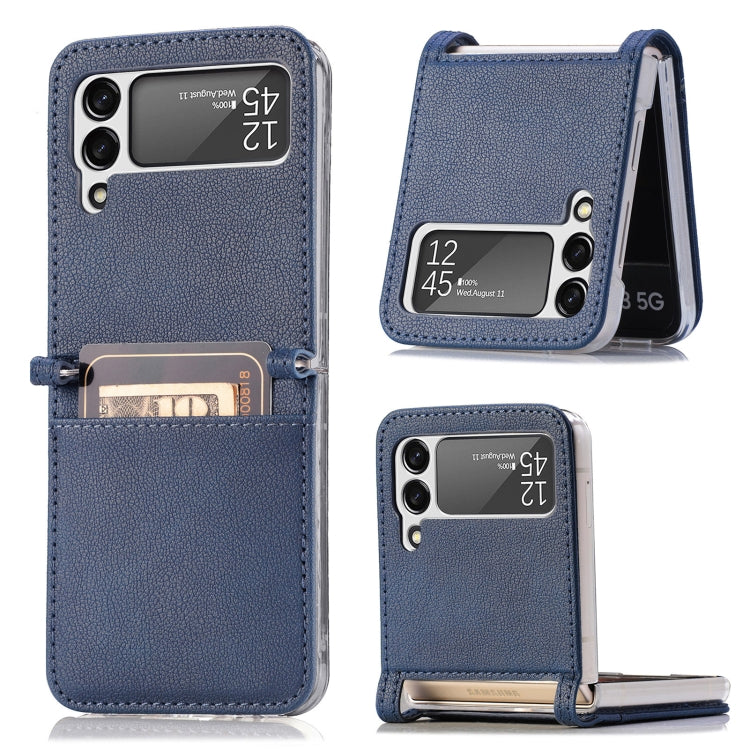 For Samsung Galaxy Z Flip 4 5G Folding Litchi Texture Card Wallet Phone Case