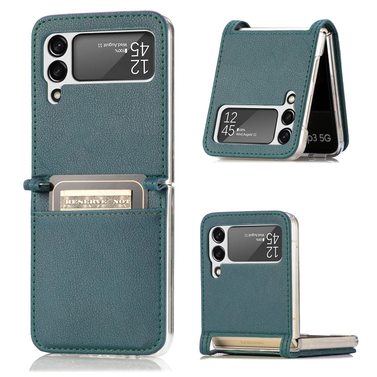 For Samsung Galaxy Z Flip 4 5G Folding Litchi Texture Card Wallet Phone Case