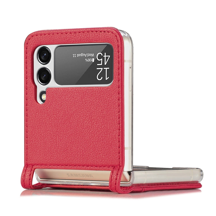 For Samsung Galaxy Z Flip 4 5G Folding Litchi Texture Card Wallet Phone Case