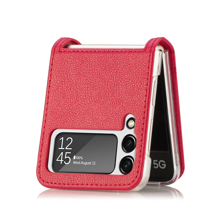 For Samsung Galaxy Z Flip 4 5G Folding Litchi Texture Card Wallet Phone Case